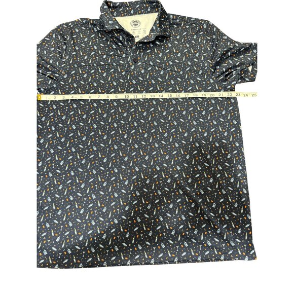 Flag & Anthem Polo Shirt MadeFlex Short Sleeve Navy Blue Cocktail Mens Size L - Picture 6 of 7